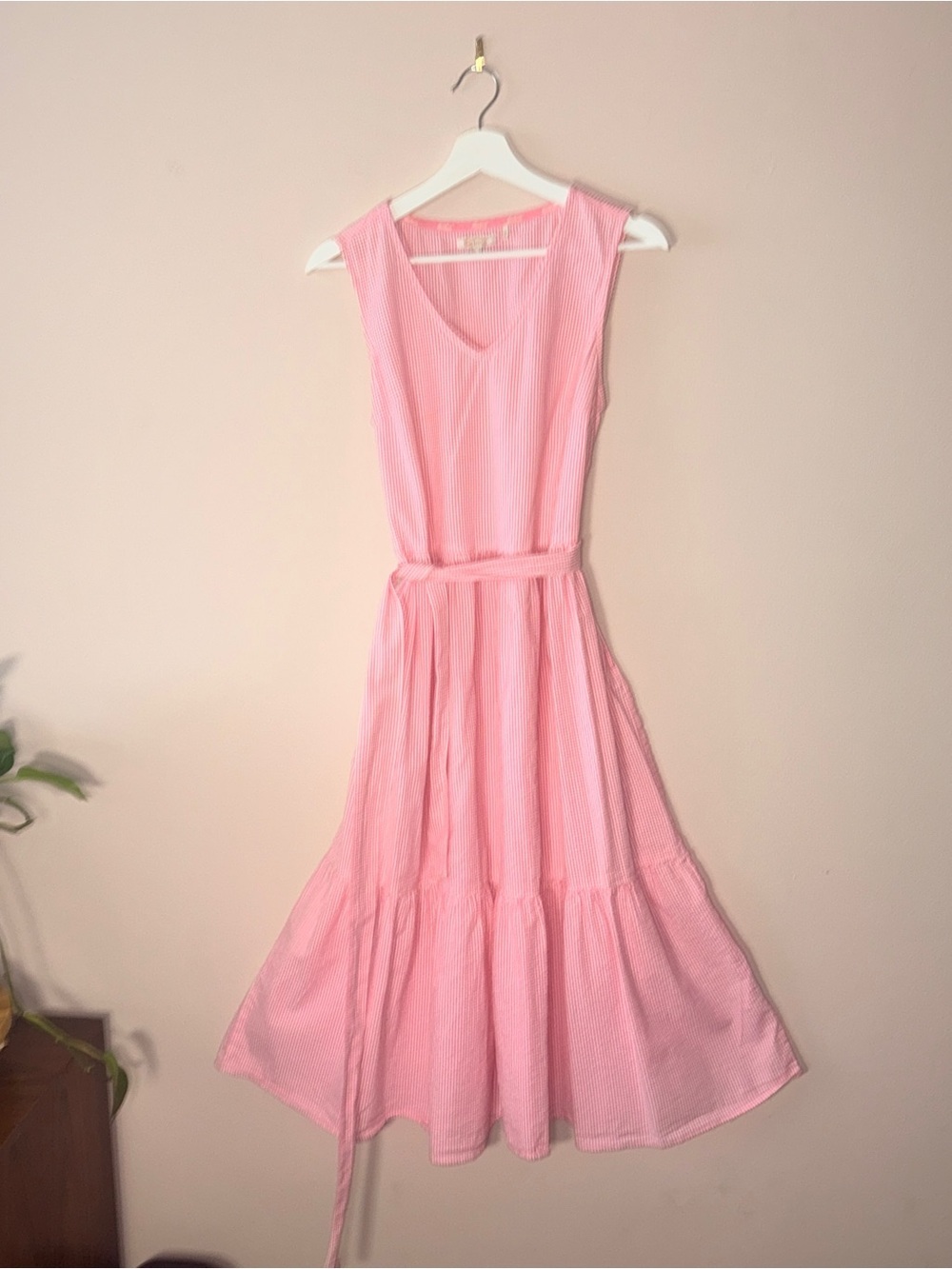 Barbour Pink and White Gingham Maxi Dress - Cottage Core - Belted. 8 - Picture 1 of 5